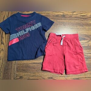 Tommy Hilfiger boys red and blue matching outfit set 2T B1G1 50% off